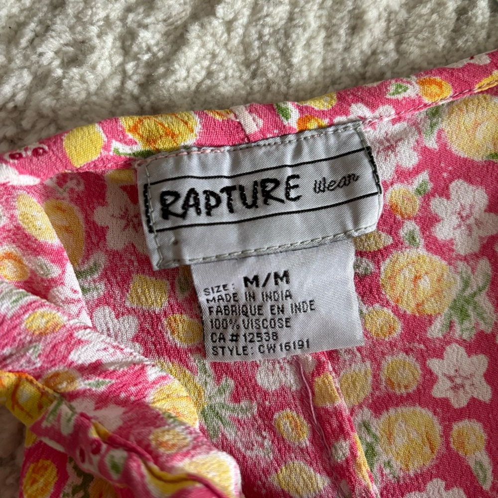 VINTAGE Floral Pink Sundress -SIZE S/M - Picture 6 of 8